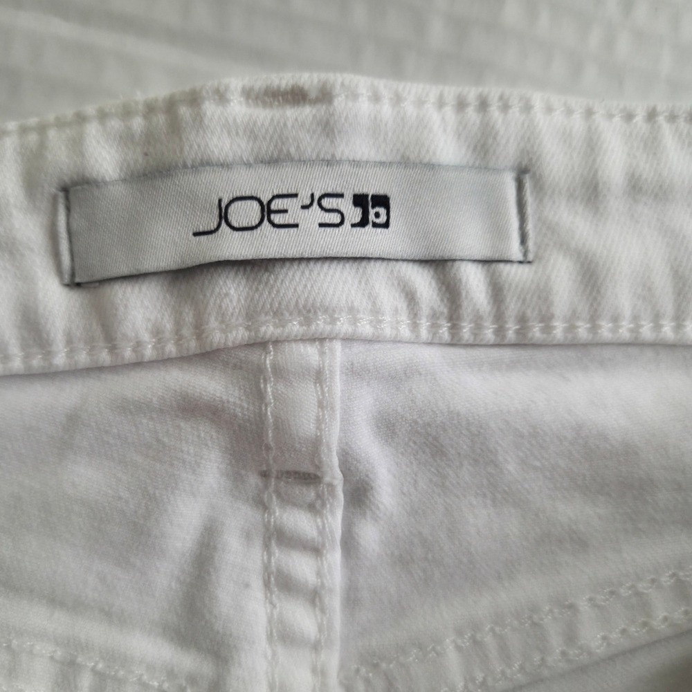 Joe's Jeans Mid-Rise Denim‎ Pants Womens 32 White Excellent Raw Frayed Hem - Picture 6 of 9